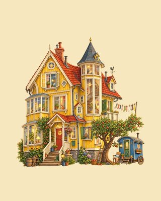 Das gelbe Haus – Kunstdruck 30×40